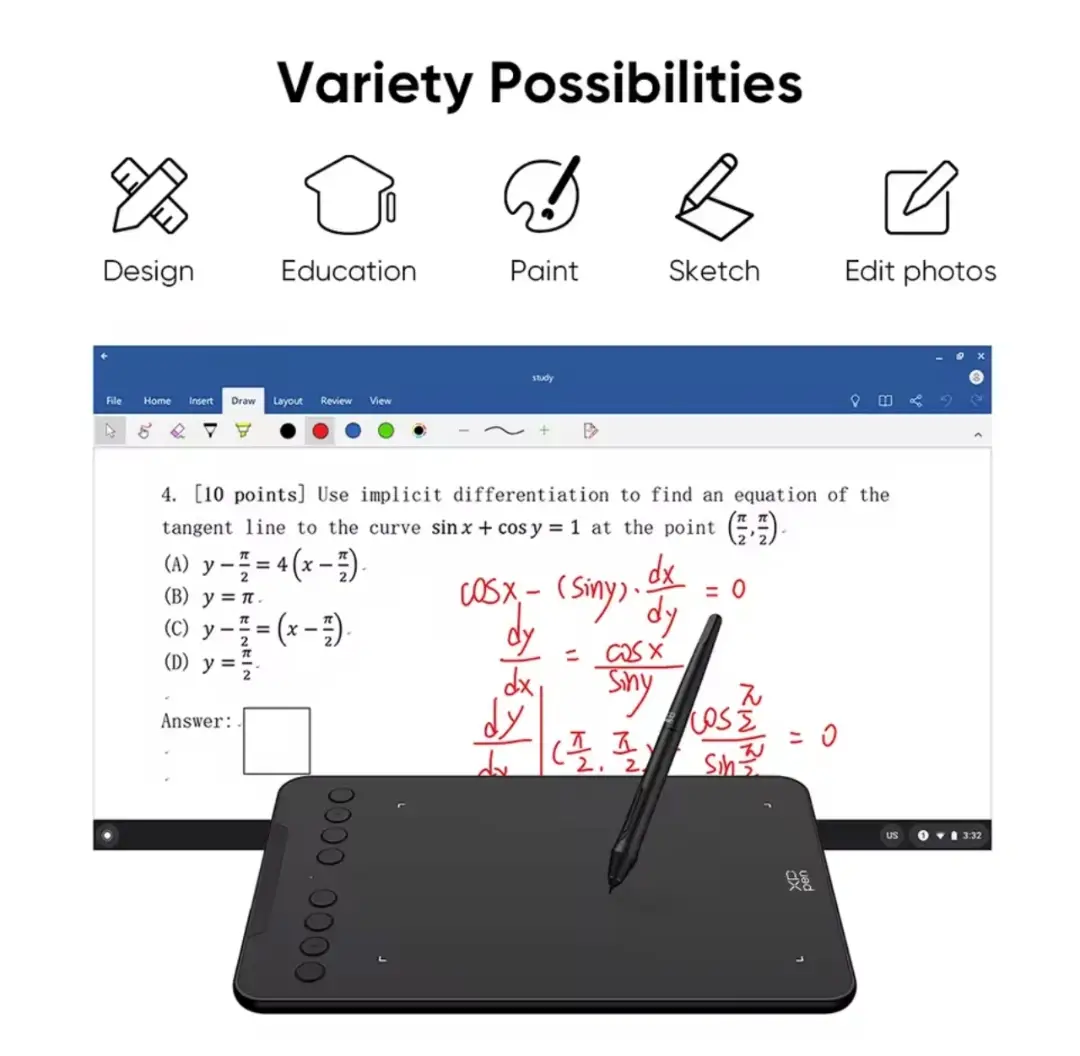 Tablette graphique Xppen Deco 01 V3 كبيرة الحجم